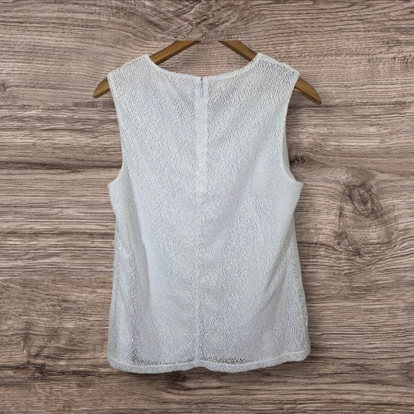 ⭐️Cleo White Tank Top with Mesh Overlay Size XS - Picture 2 of 5